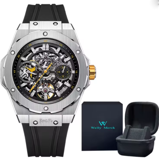 WM-Montre Welly Merck pour Homme, Modules Mécaniques Automatiques, Série Collaboration, Édition Limitée, 80 Heures de Réserve d'Énergie, WM128